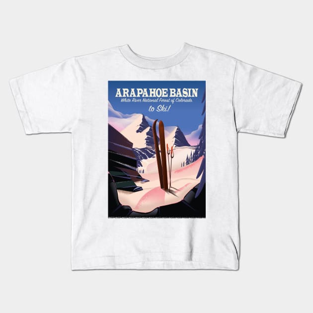 Arapahoe Basin Ski poster Kids T-Shirt by nickemporium1